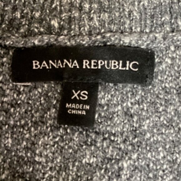Banana Republic Crew Neck Knit Vest Faux Leather Side Panels XS Gray #126M - Picture 6 of 8